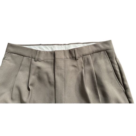 VTG Flex Slax Brown Pleated Perma Prest Pants Size 36 X 29 Sears Career READ - Picture 4 of 7